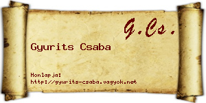 Gyurits Csaba névjegykártya